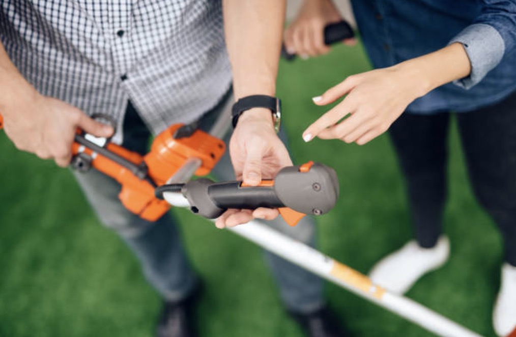 leaf blower set up