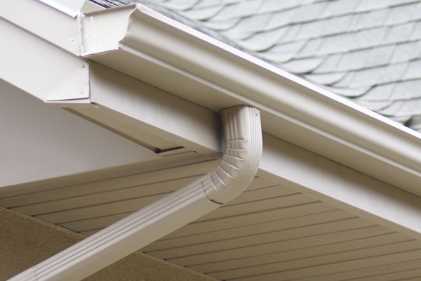 white rain gutter