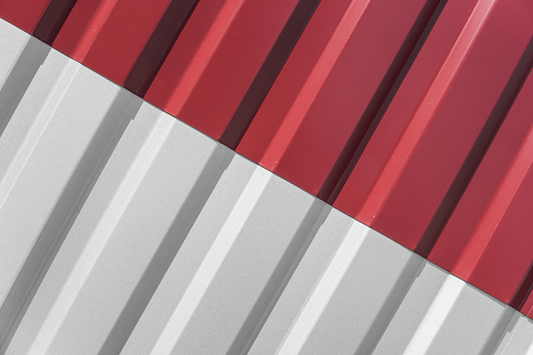 white and red metal roofing sheet