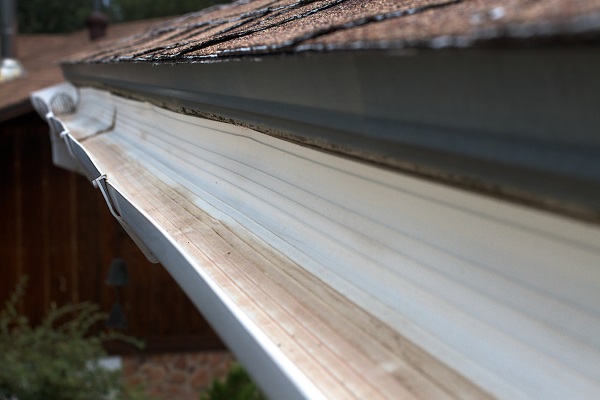 a freshly cleaned gutter system